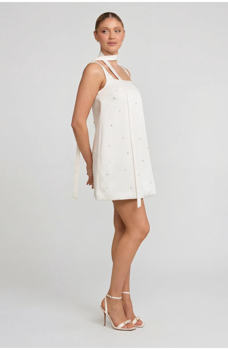 Six Stories Anya Scatter Bead Mini Dress, Alternate, color, White