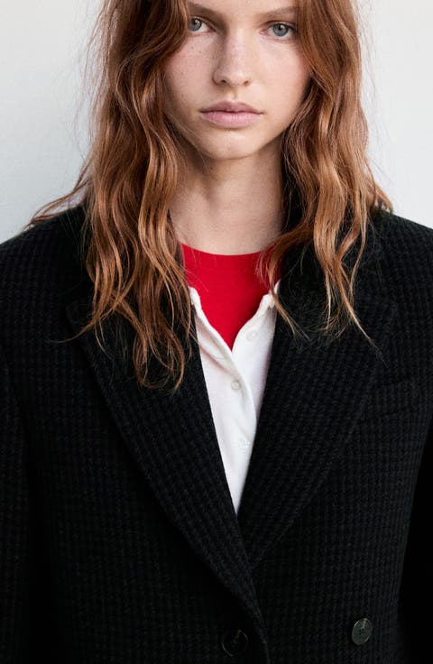 Shibu Houndstooth Wool Blend Blazer
