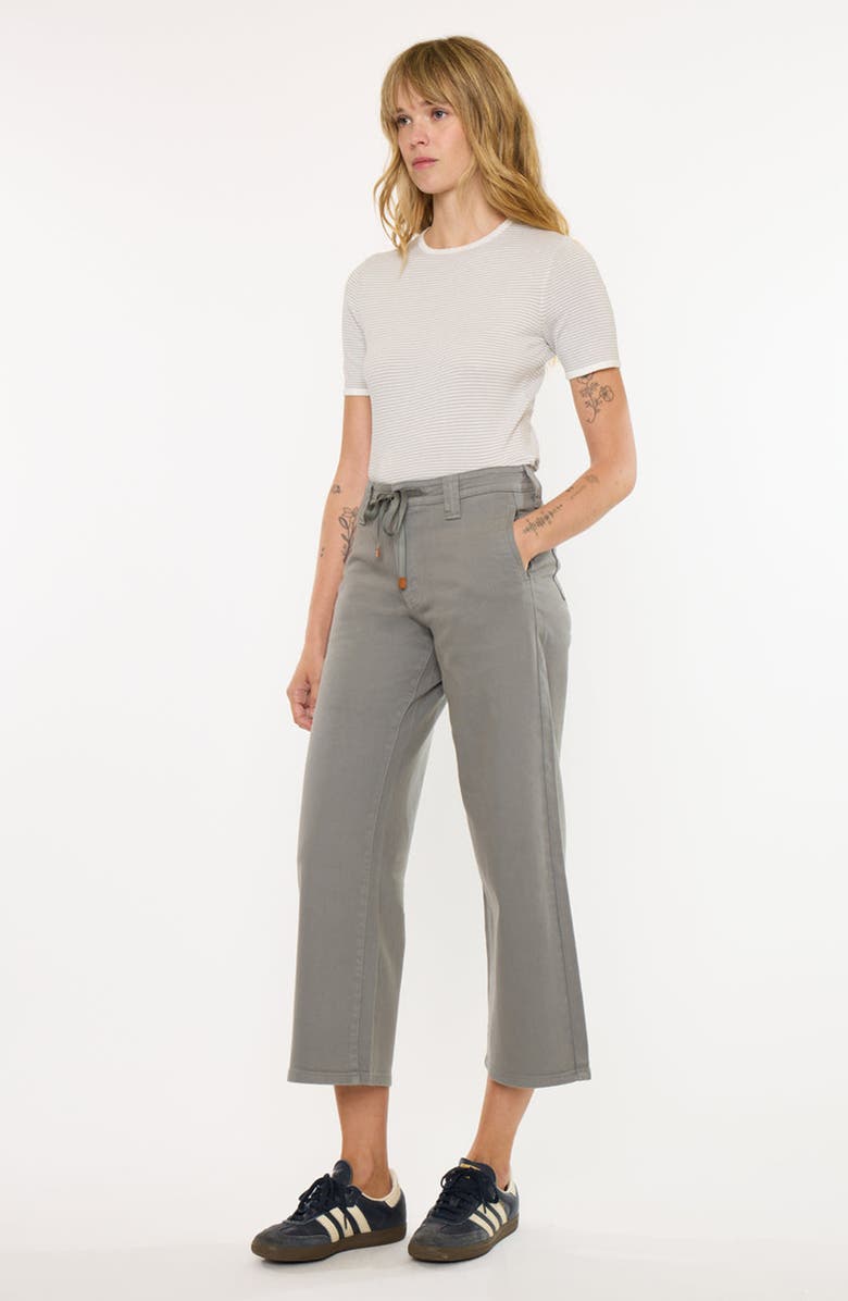 KanCan Lana High Rise Crop Wide Leg Pants, Alternate, color, Olive