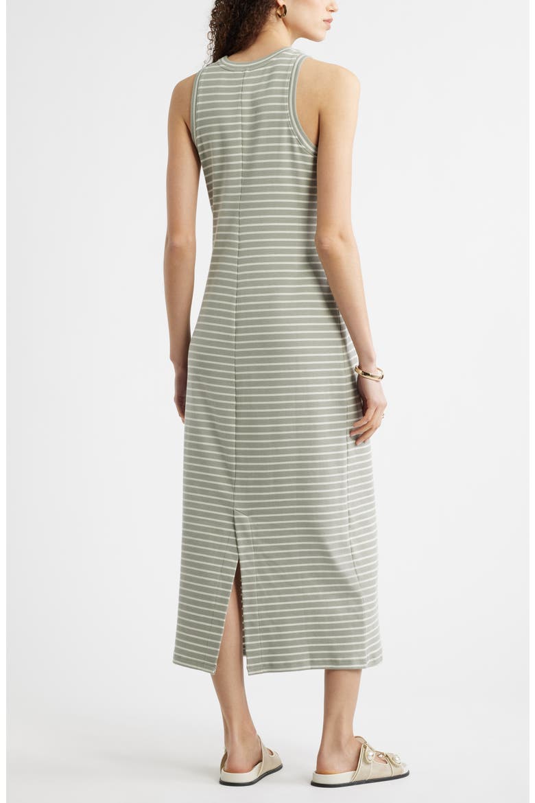 Stretch Cotton Microrib Tank Dress, Alternate, color, GREEN- IVORY RITA STRIPE