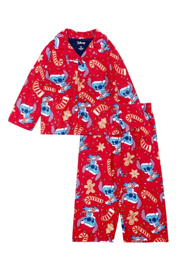 Ame Kids' X Disney® Stitch Holiday Long Pajamas In Red