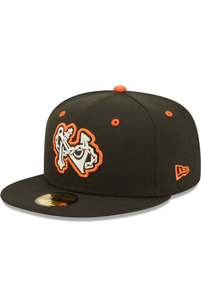 New Era Men's New Era Black Norfolk Tides Authentic Collection Road 59FIFTY Fitted Hat, Main, color, 