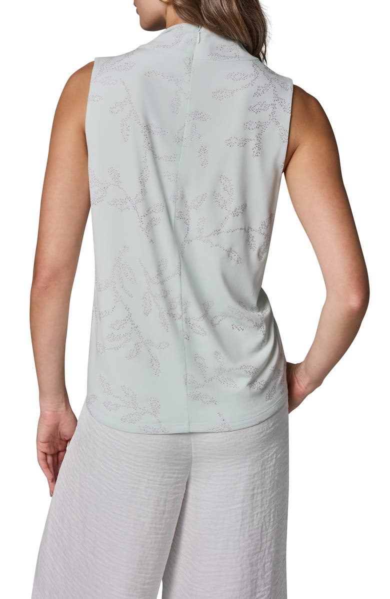 Donna Karan New York Hotfix Twist Drape Shoulder Sleeveless Top, Alternate, color, Skylight