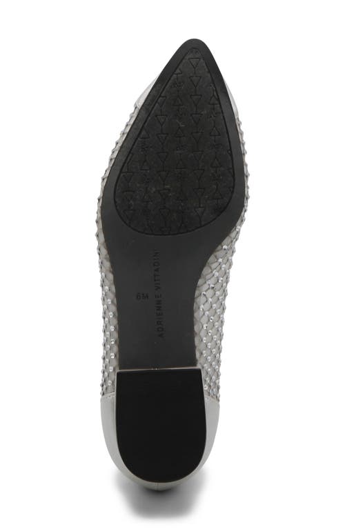 Adrienne Vittadini Patel Crystal Flat In Silver Mesh