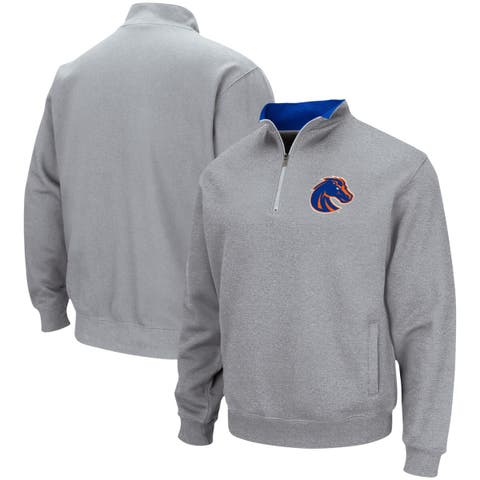 Men's Colosseum Heathered Gray Boise State Broncos Tortugas Team Logo Quarter-Zip Jacket