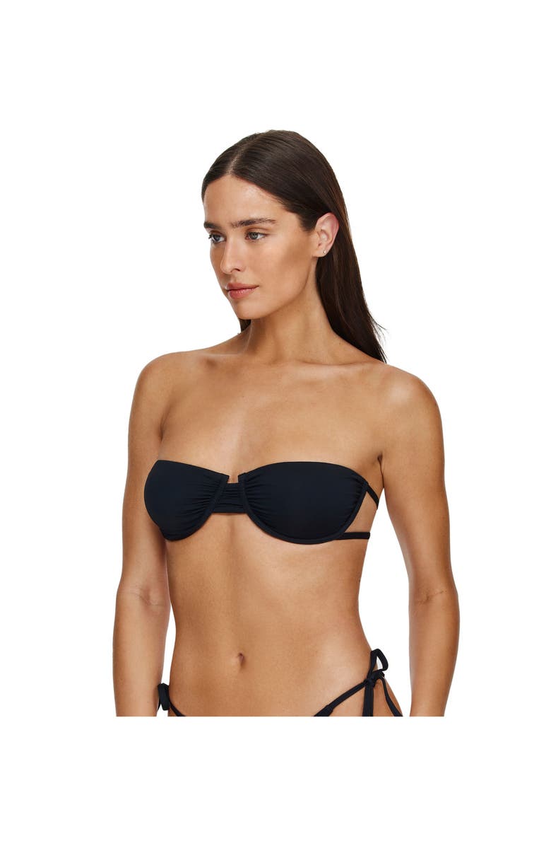 Flirtt Gottex Midnight Underwire Bandeau Bikini Top, Main, color, Black