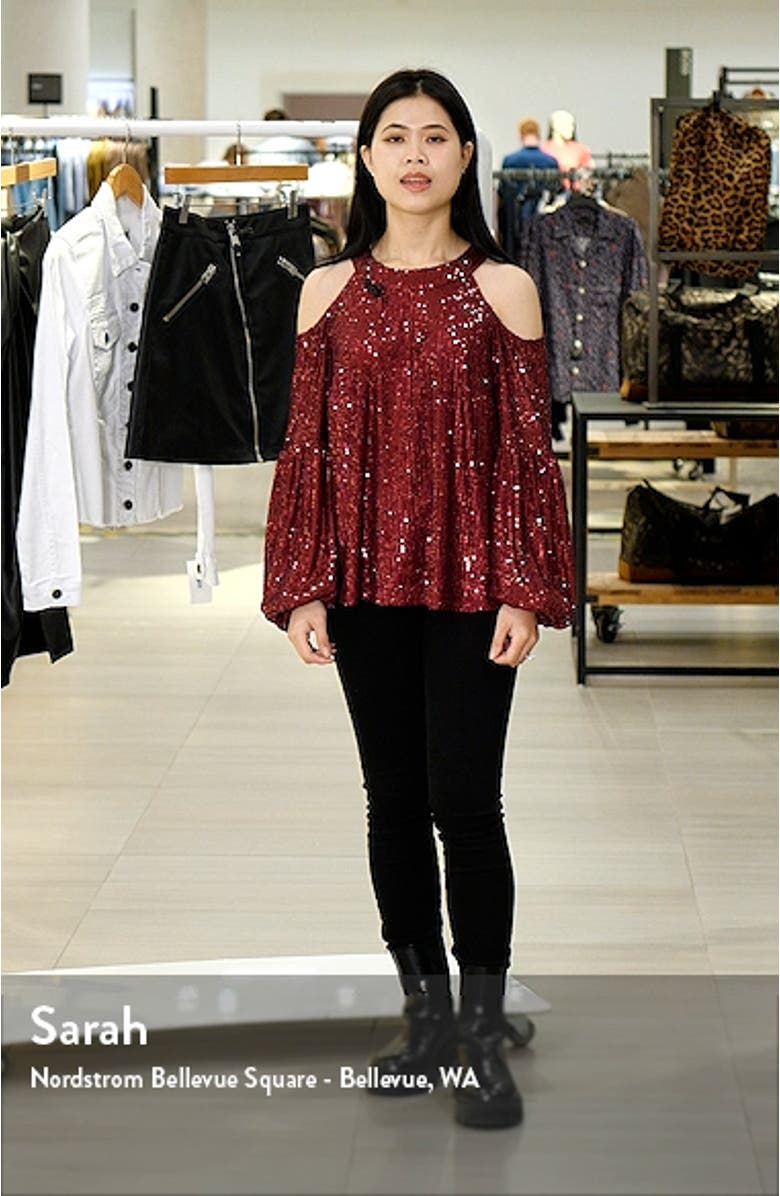 Sequin Cold Shoulder Top, sales video thumbnail