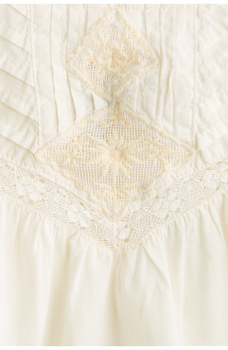 H&M Pintucked Cotton Top, Alternate, color, Cream