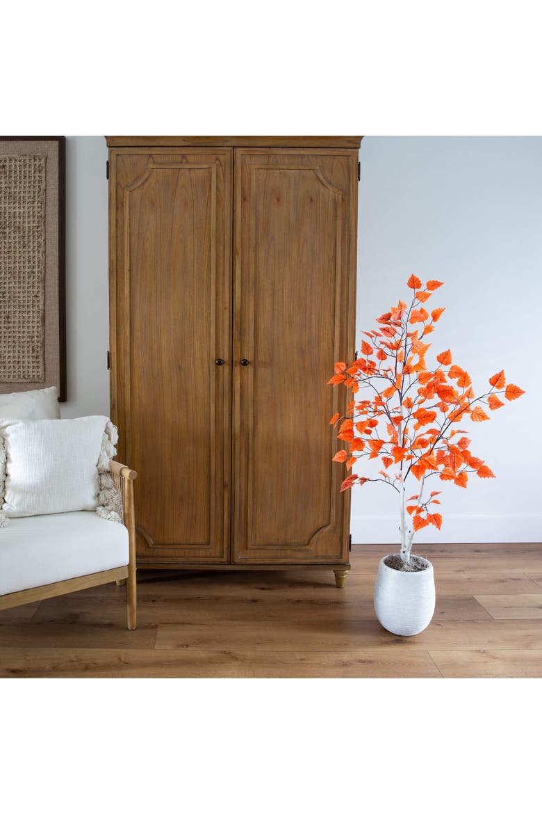 4-ft Autumn Paper Birch Artificial Fall Tree, Alternate, color, Orange