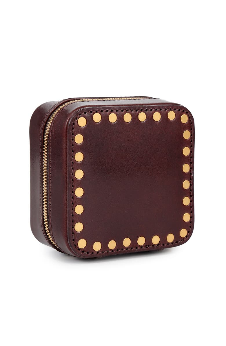 OLD TREND Cube Genuine Leather Compact Jewelry Box, Alternate, color, Brown