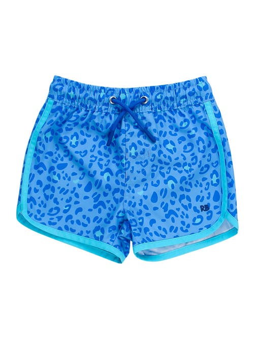 Ruggedbutts Boys Upf50+ Sun Protected Dolphin Hem Swim Trunks In Blue