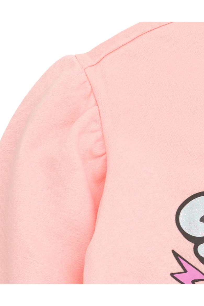 Super Kitties Fleece Sweatshirt and Flare Leggings Set, Alternate, color, Pink Cement Grey