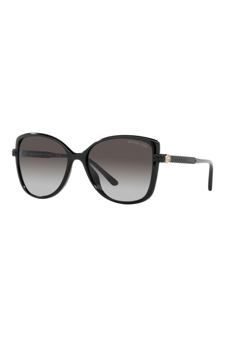 Malta 57mm Gradient Butterfly Sunglasses, Alternate, color, BLACK