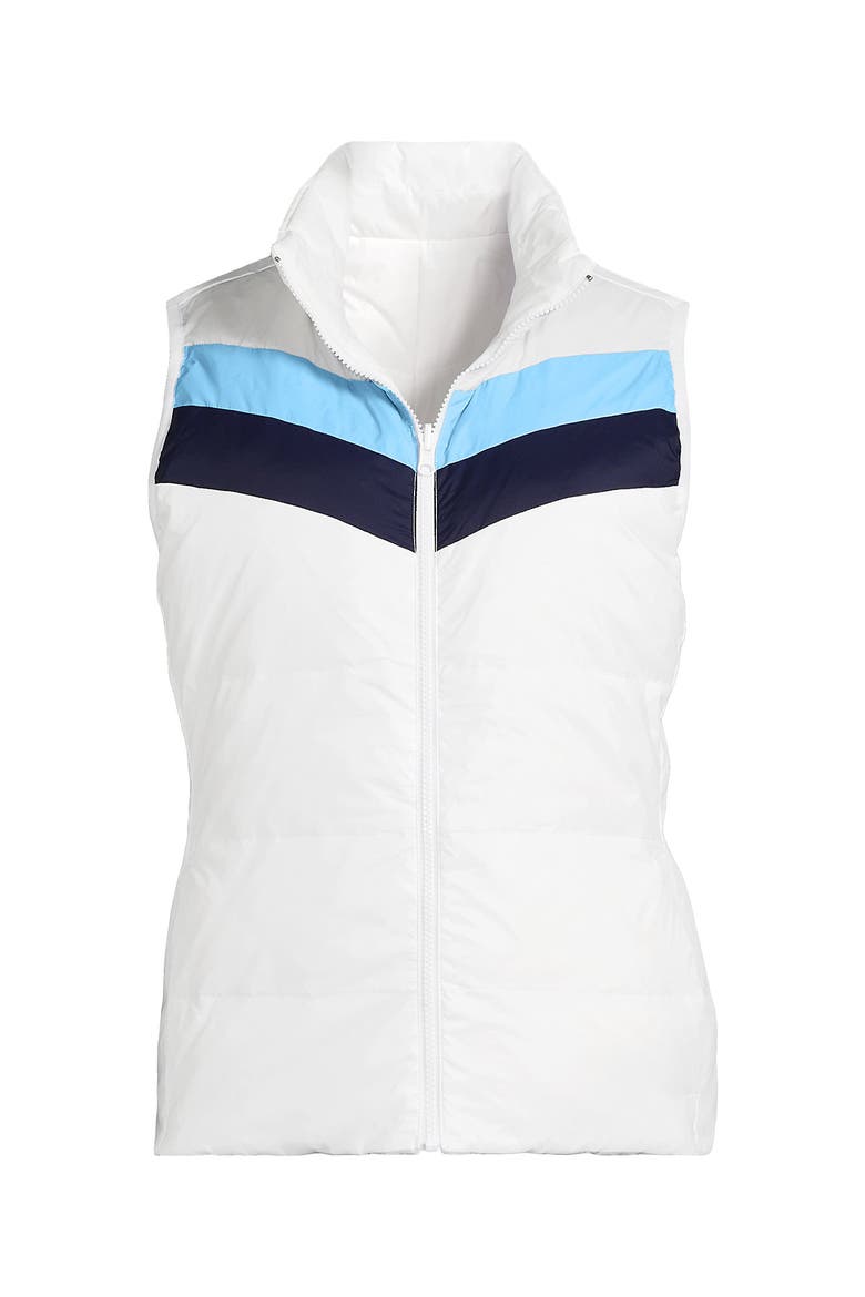 Plus Size Wanderweight Reversible Packable Down Vest, Alternate, color, White/Blue Colorblock