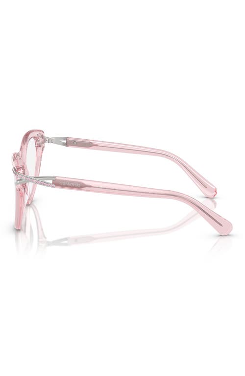Swarovski 53mm Cat Eye Optical Glasses In Transparent Pink