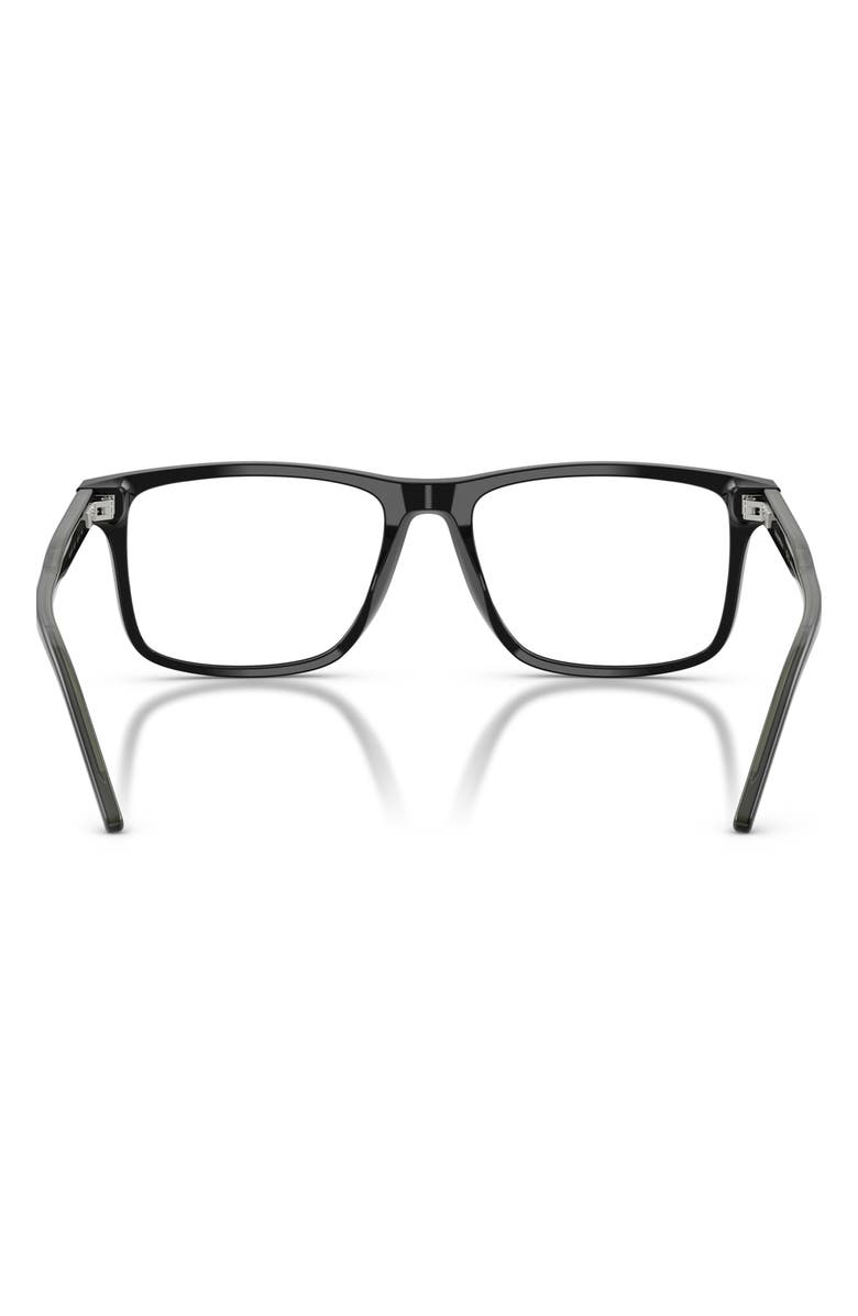 Emporio Armani 55mm Square Optical Glasses, Alternate, color, Shiny Black / Demo Lens