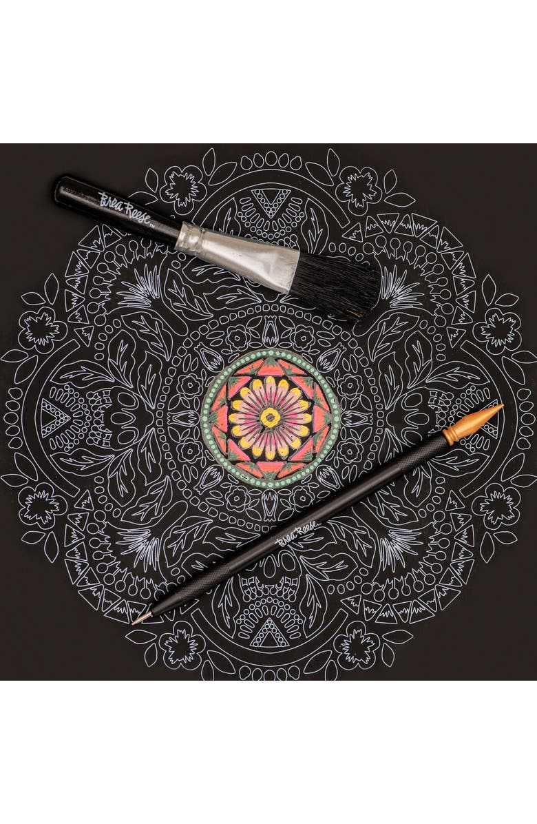 Brea Reese Scratch Art Paper Pad Mandala 8X8, 12 Designs, Kids & Adults, Alternate, color,