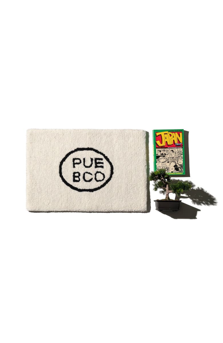 PUEBCO Tufted Mat / Logo, Alternate, color, White