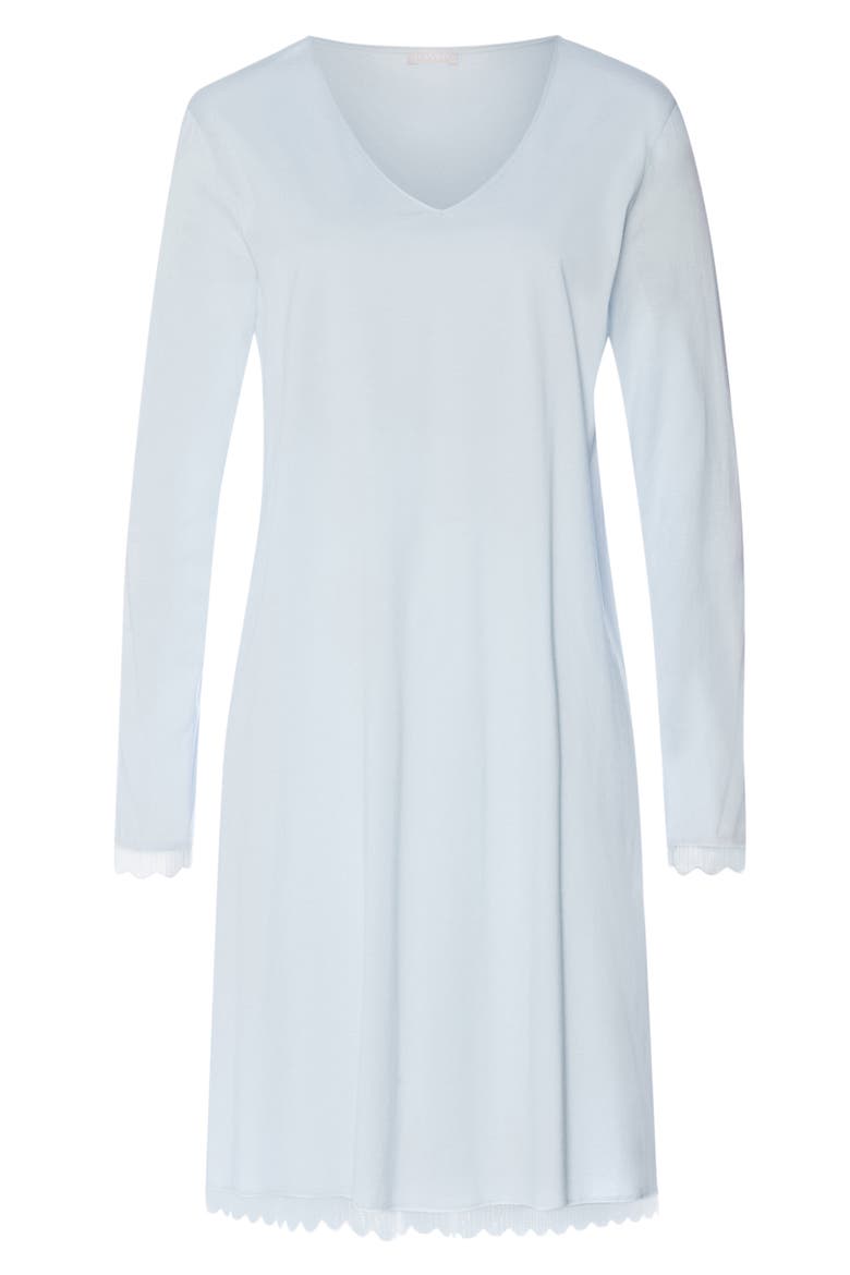 Inaya Scallop Trim Nightgown, Alternate, color, WATERY BLUE