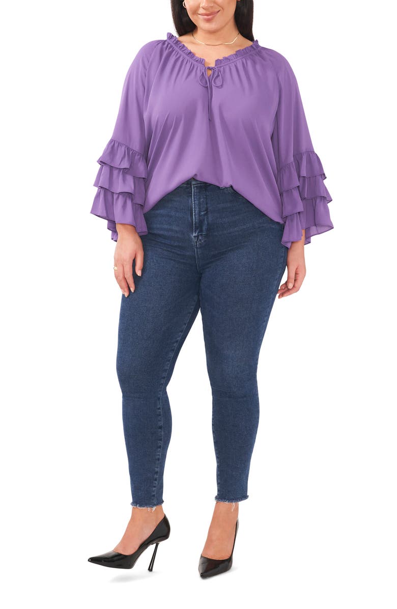 Vince Camuto Ruffle Sleeve Blouse, Alternate, color, 