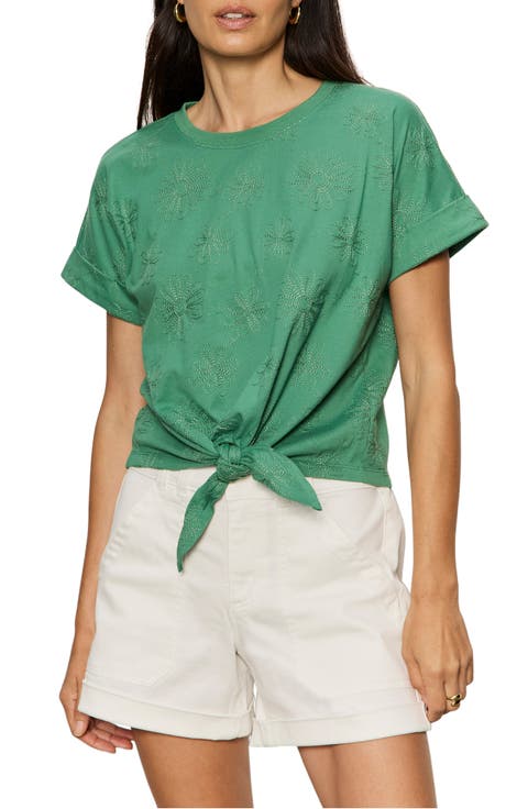 All Day Embroidered Tie Hem T-Shirt (Regular & Petite)