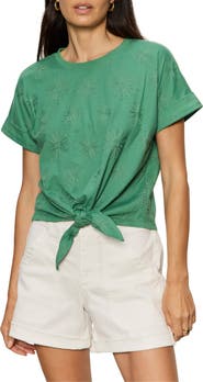 Sanctuary All Day Embroidered Tie Hem T-Shirt