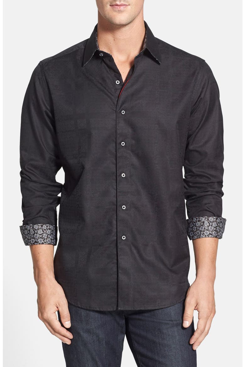 'Suarez' Classic Fit Sport Shirt, Main, color, BLACK