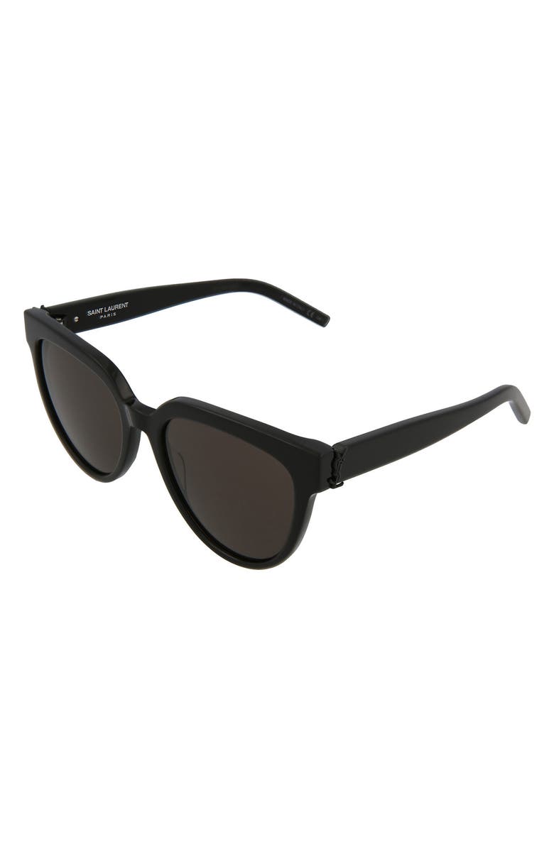 Saint Laurent 55mm Cat Eye Sunglasses, Alternate, color, Black Black Black/Blk