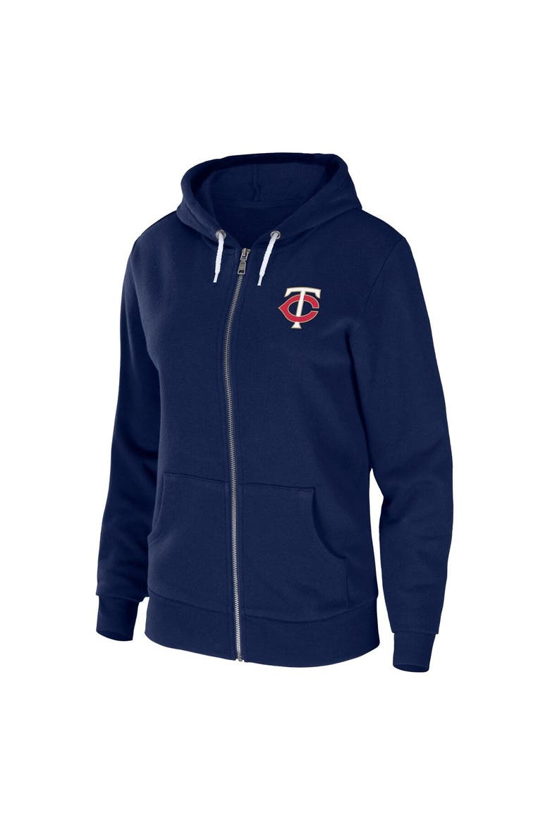 Women's WEAR by Erin Andrews Navy Minnesota Twins Sponge Fleece Full-Zip Hoodie, Alternate, color, Navy
