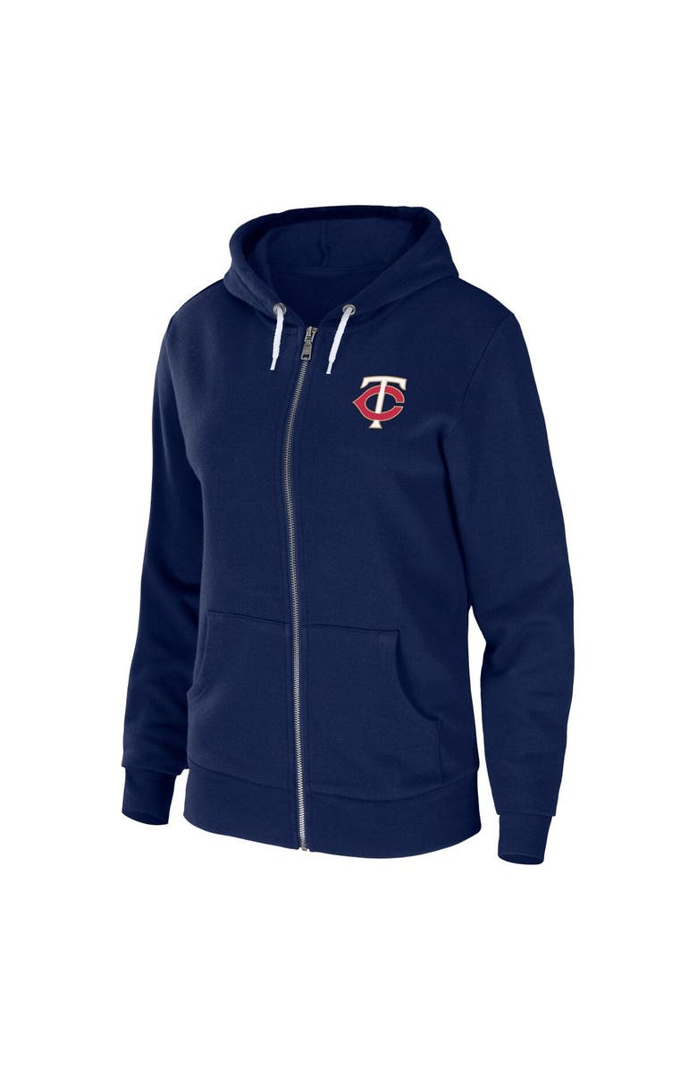 WEAR by Erin Andrews Women's WEAR by Erin Andrews Navy Minnesota Twins Sponge Fleece Full-Zip Hoodie, Alternate, color, Navy