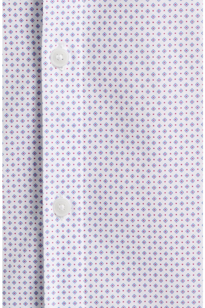 Leeward Trim Fit Short Sleeve Performance Button-Up Shirt, Alternate, color, MULBERRY DOUBLE DIAMOND