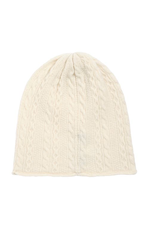 Lauren Ralplh Lauren Mini Cable Knit Slouchy Hat In White