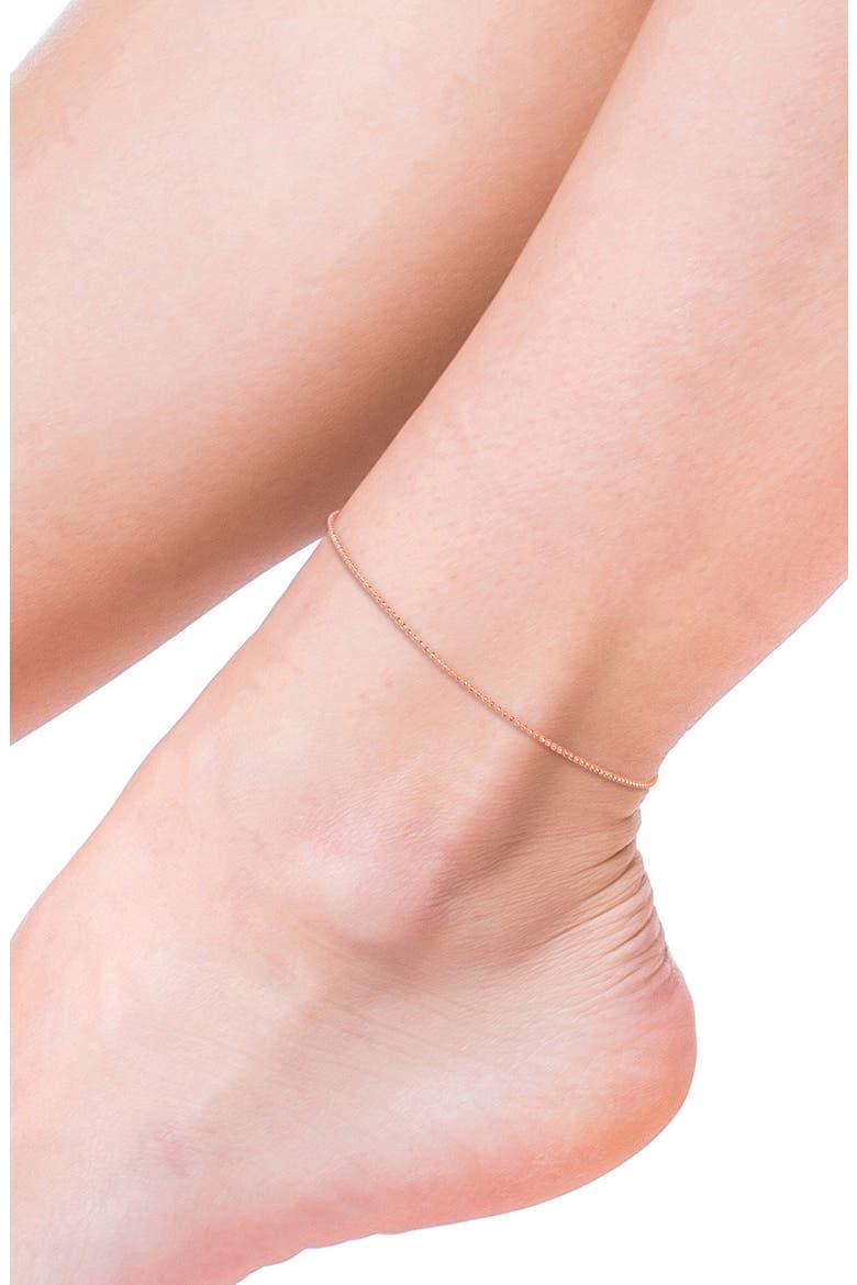 1mm Ball Chain Necklace & Anklet Set, Alternate, color, ROSE