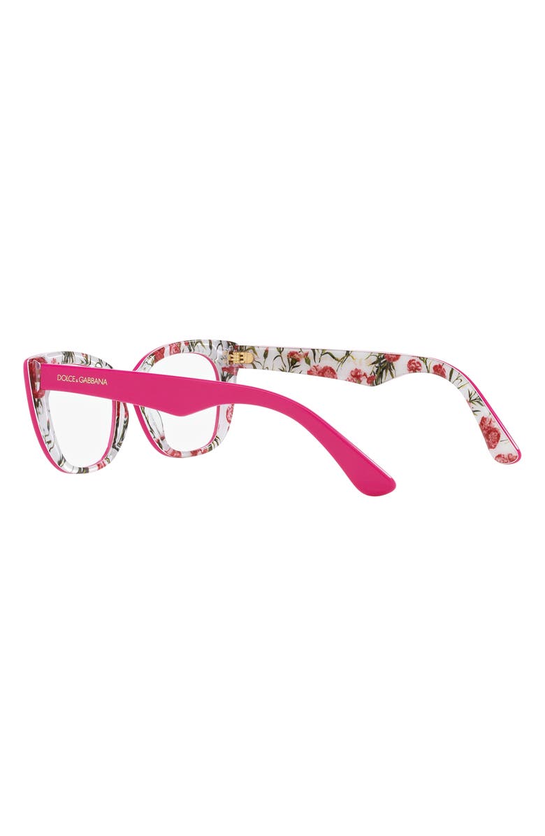 Dolce&Gabbana 49mm Cat Eye Optical Glasses, Alternate, color, Pink