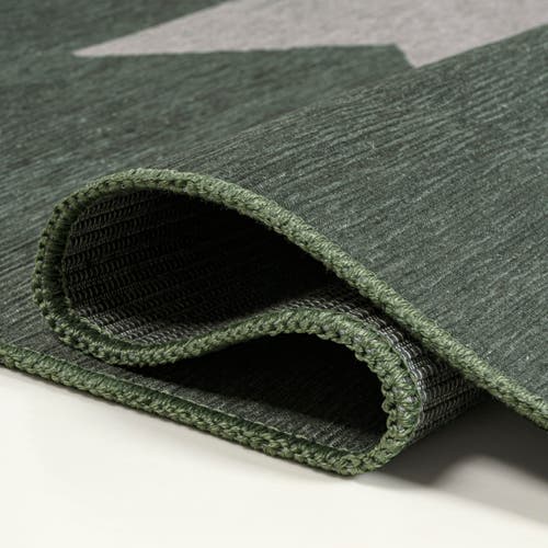 Jonathan Y Chayton Minimalist Geometric Machine-washable Area Rug In Green