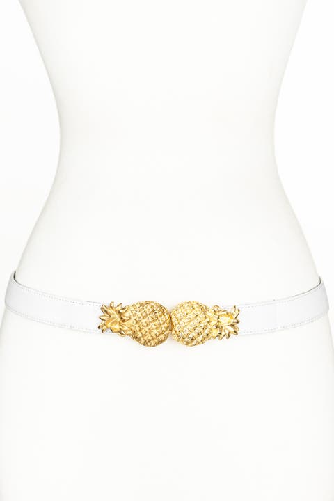 Pineapple buckle Leather Belt