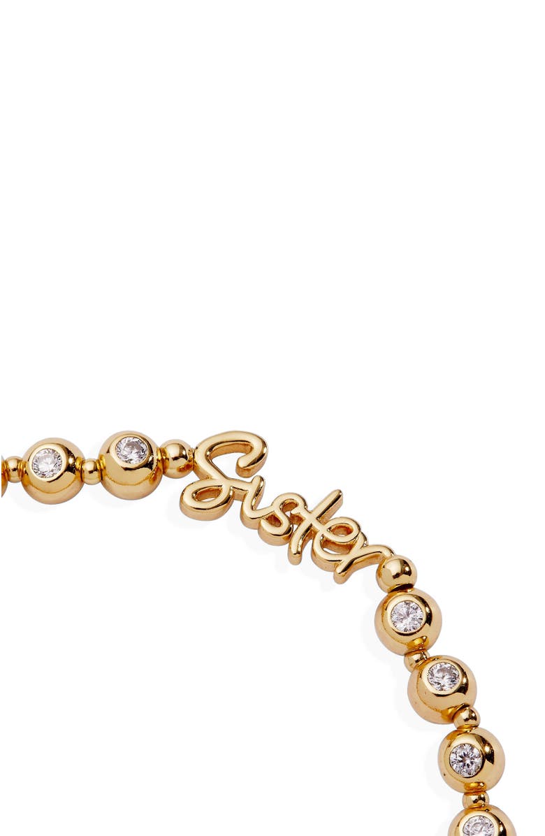 Alex and Ani Sister Elongated Crystal Stretch Bracelet, Alternate, color, Gold