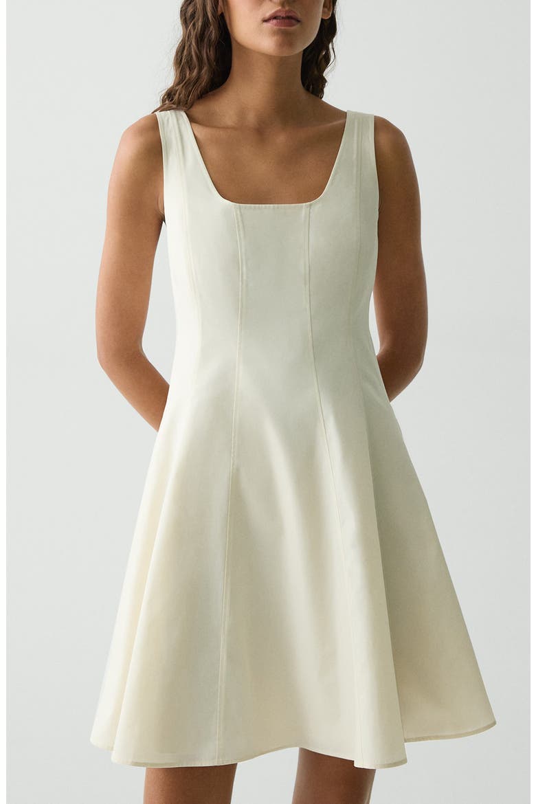 Sleeveless Fit & Flare Dress, Alternate, color, EGGSHELL