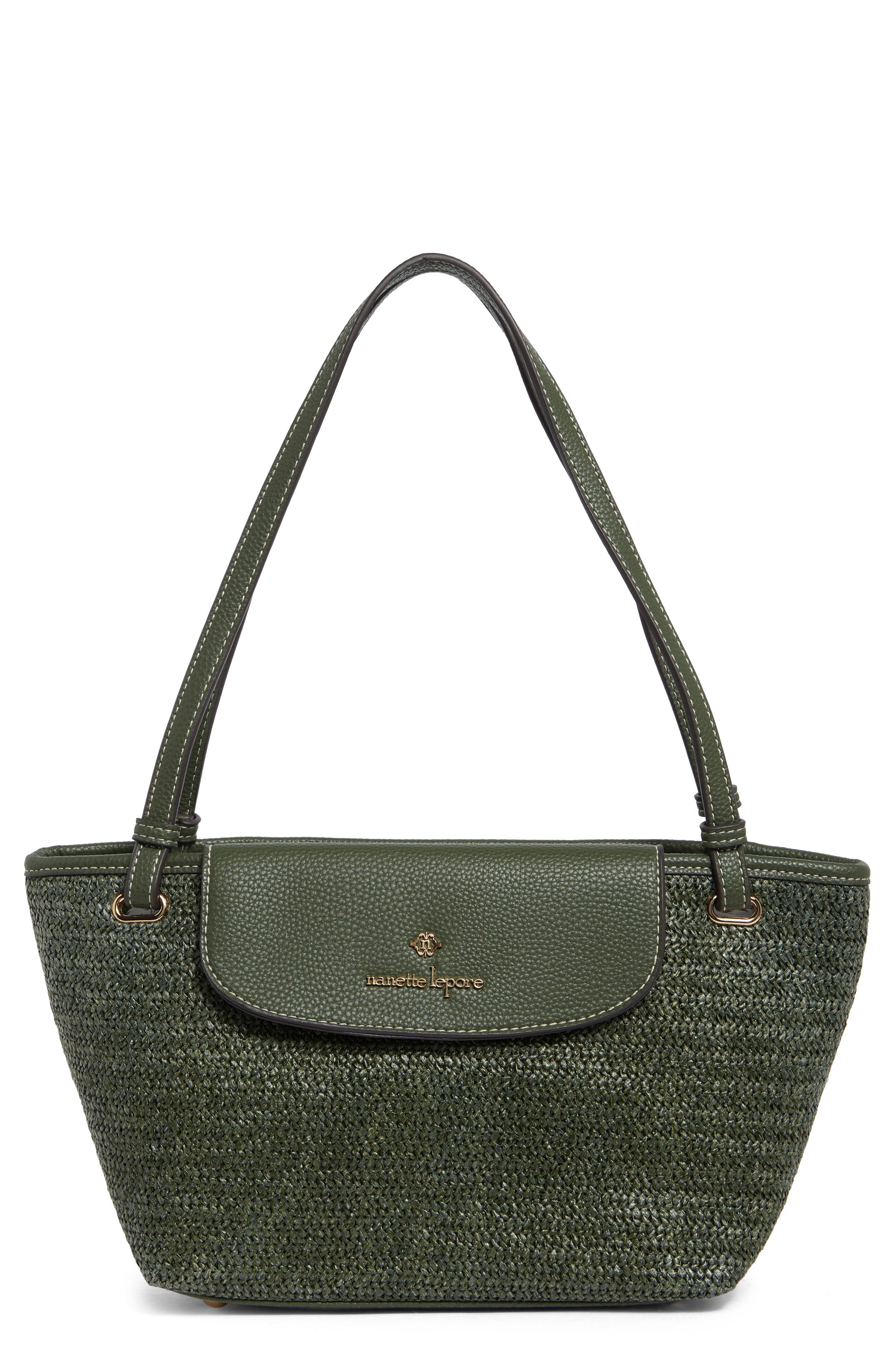 Nanette Lepore Annais Shoulder Bag, Main, color, Clover Straw Clover