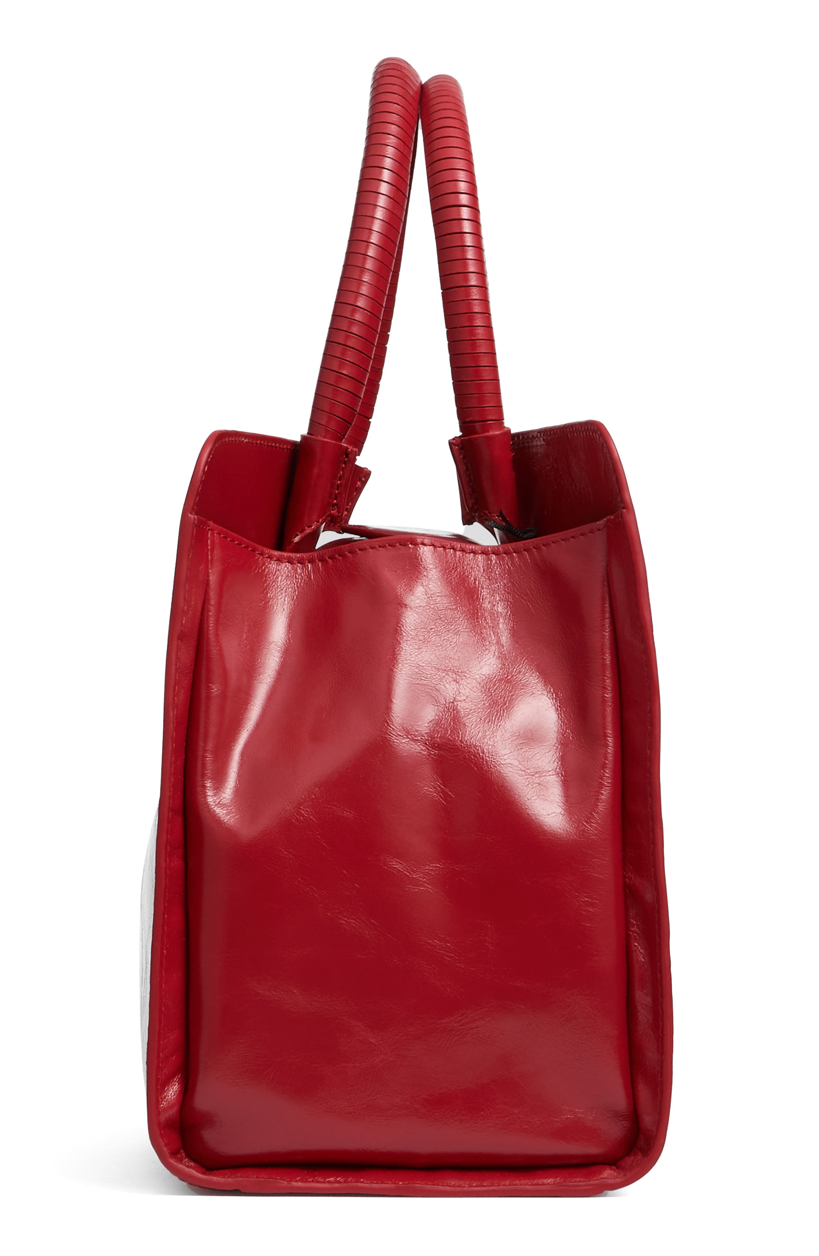 LK Bennett Ella Embossed Leather Tote, Alternate, color, Claret