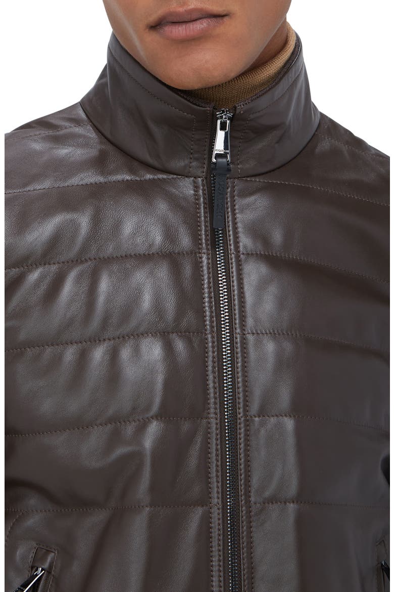 Mixed Media Bomber Jacket, Alternate, color, TRUFFLE