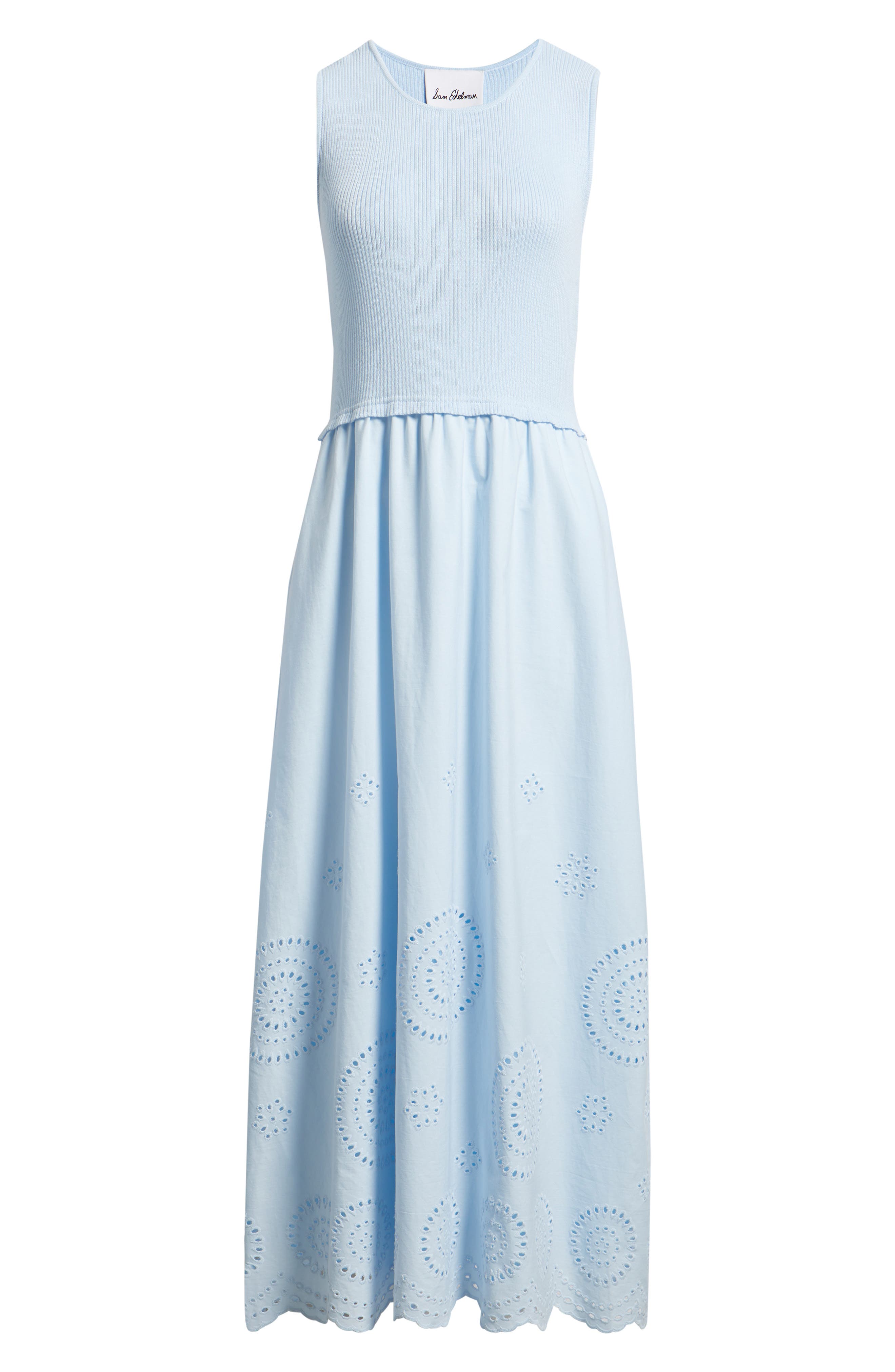 sam edelman embroidered eyelet dress Mixed Media Eyelet Detail Maxi Dress (Women)