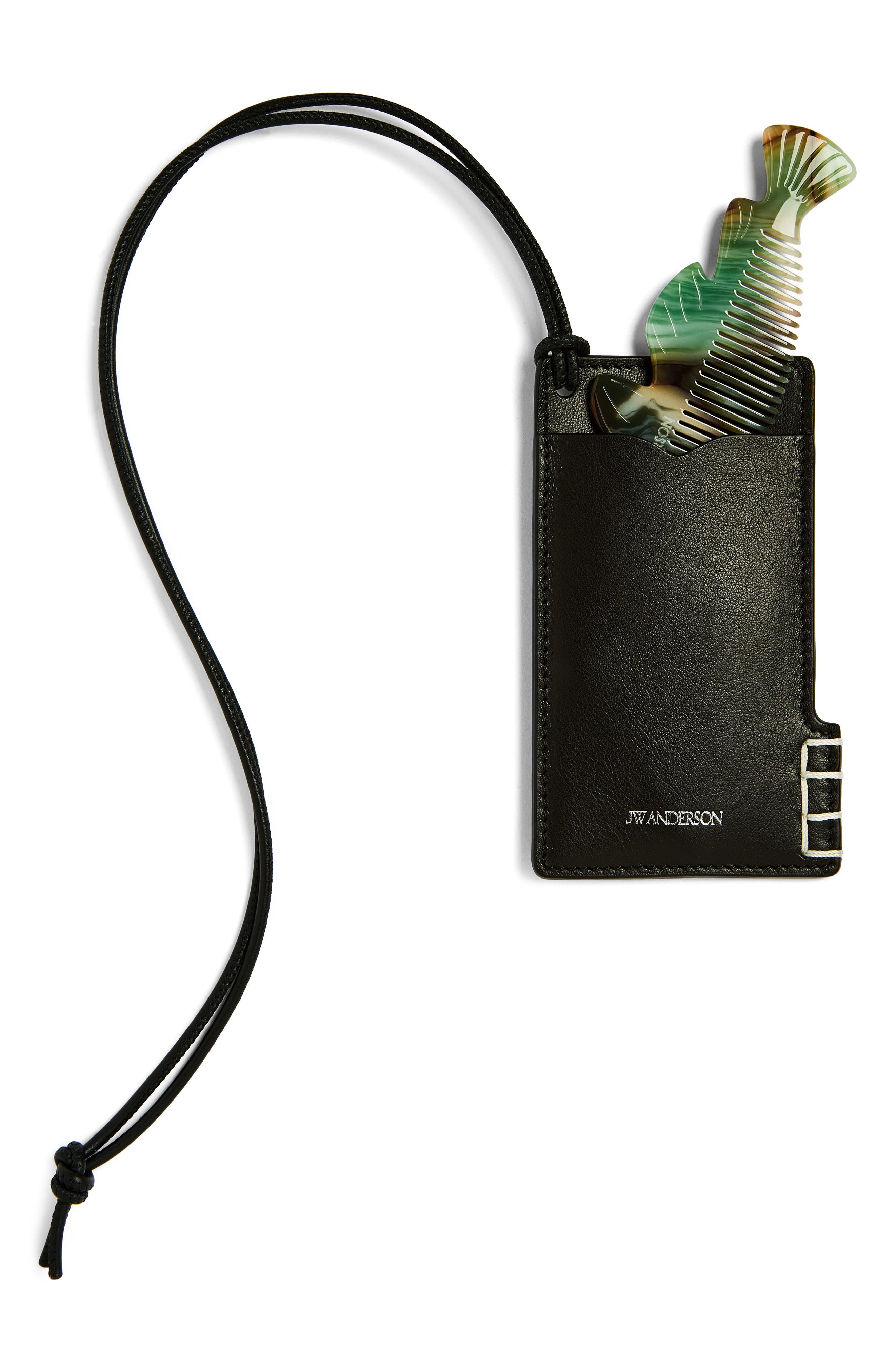 Leather Comb Pouch, Alternate, color, BLACK 999