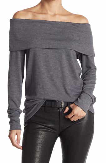 GO COUTURE Popover Off-the-Shoulder Sweater