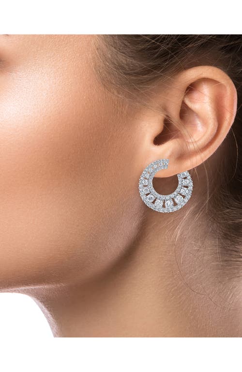 Cz By Kenneth Jay Lane Luxe Round Cubic Zirconia Hoop Earrings In Clear Silver