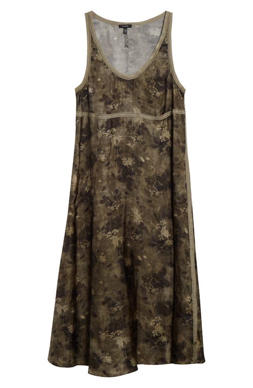 R13 Taped Tank Dress In Olive Floral