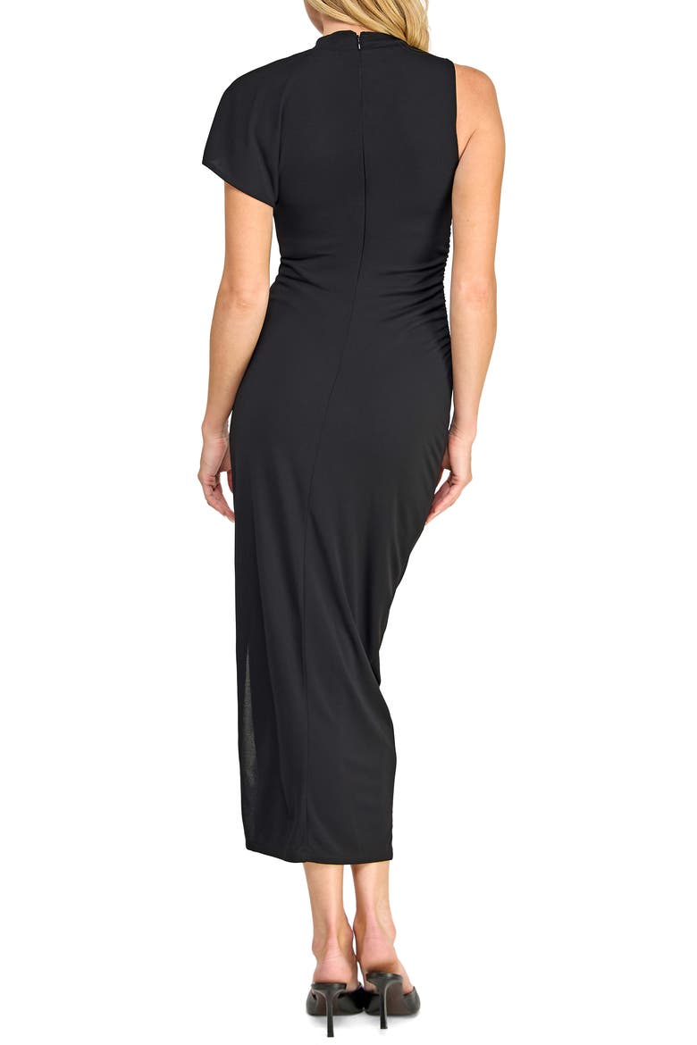 Ruched Asymmetric Maxi Dress, Alternate, color, BLACK
