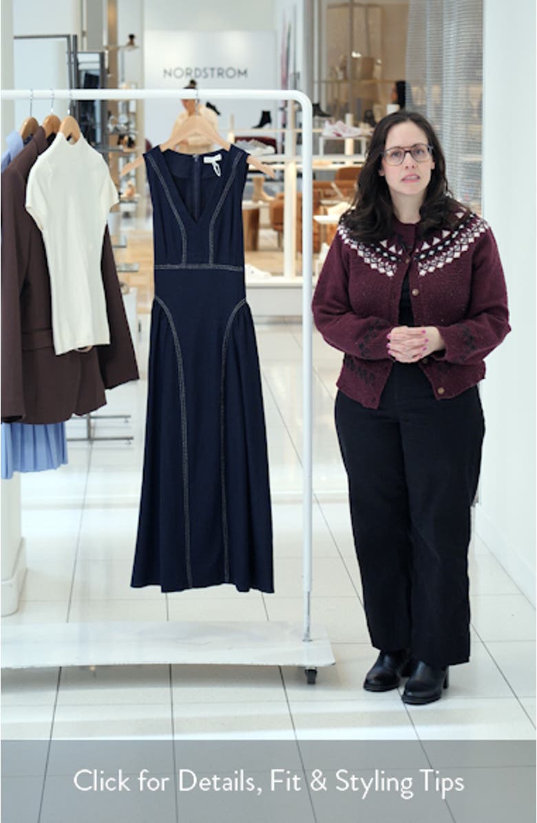 Contrast Stitch Sleeveless Tie Back Dress, sales video thumbnail