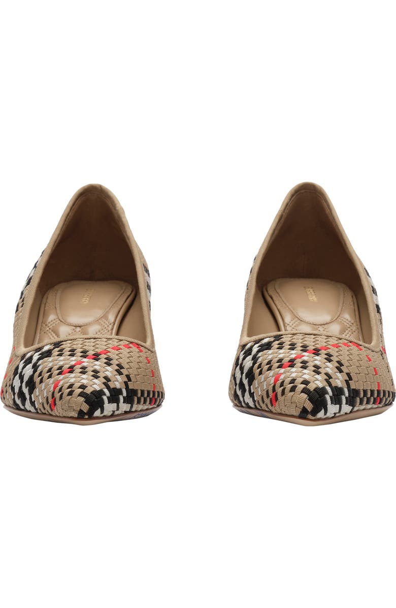 Burberry Check Dame Pumps, Alternate, color, Sand Beige