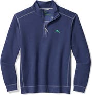 Tommy Bahama Montego Bay Textured Cotton & Lyocell Half Zip Pullover